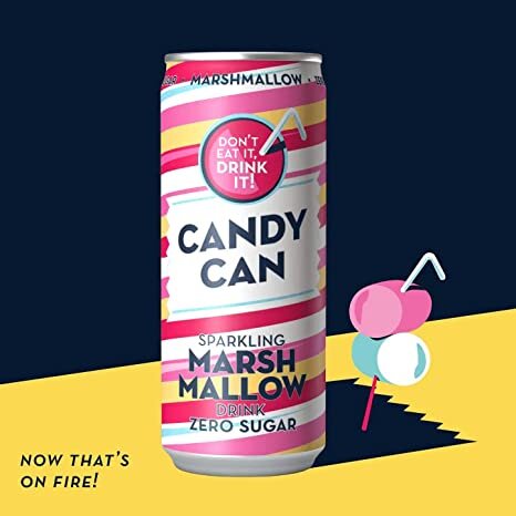 Candy Can Sparkling Marshmallow Soda(Pack of 12)